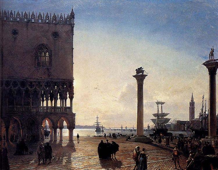Friedrich Paul Nerly Piazza San Marco At Night Germany oil painting art